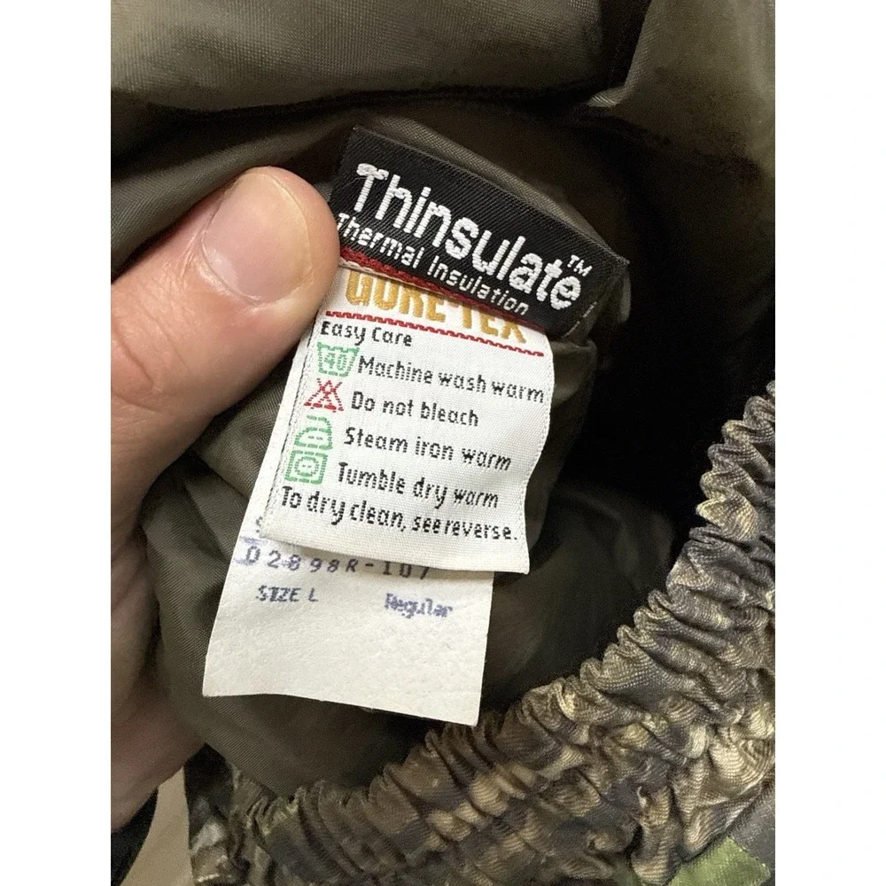 Vintage Cabelas Gore Tex Thinsulate Realtree Camo Hunting Pants Mens L USA